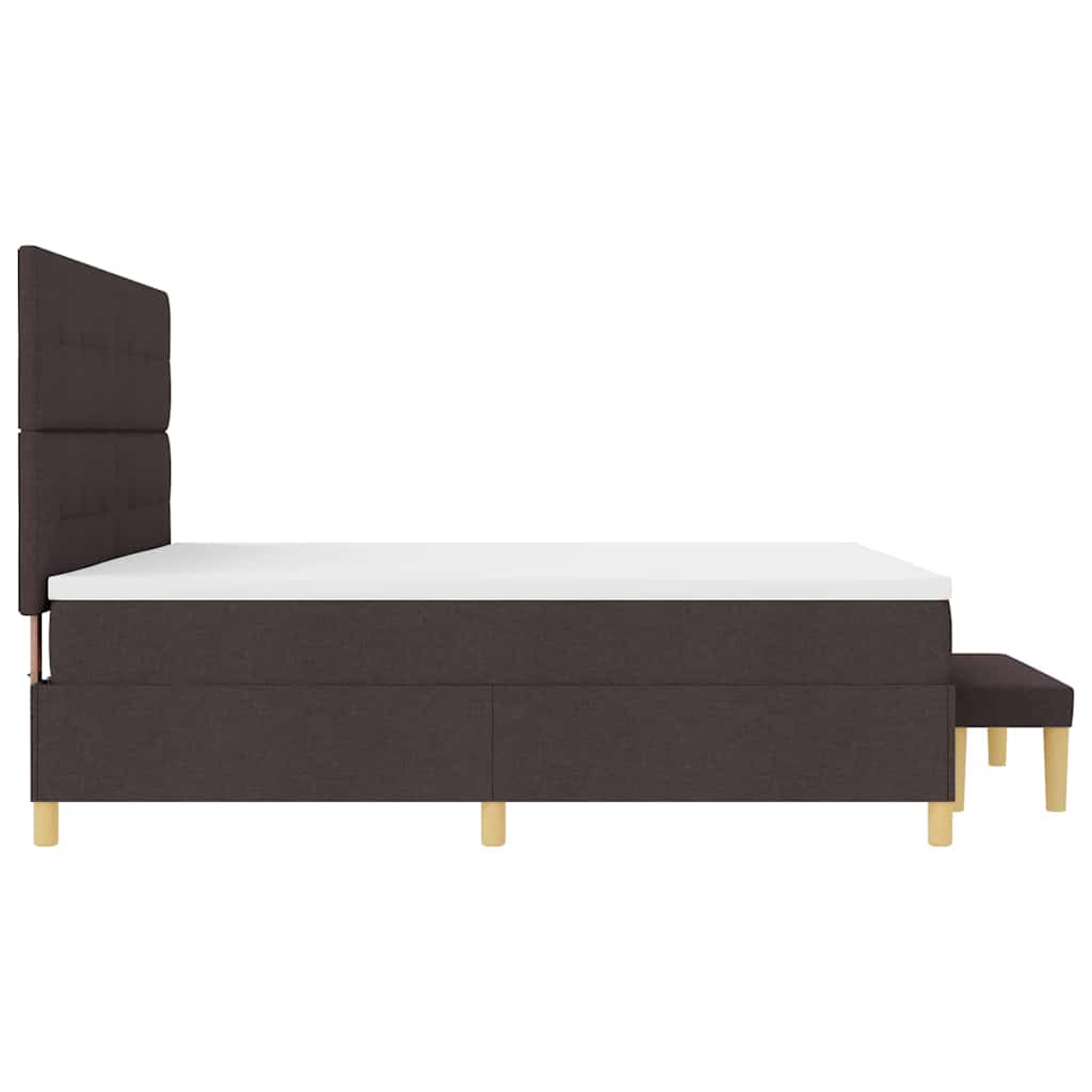 Boxspring bed met hoofdeinde Donkerbruin 200 x 200 cm Stof
