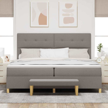 Boxspring bed met hoofdeinde Taupe 200 x 200 cm Stof