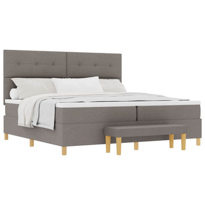 Boxspring bed met hoofdeinde Taupe 200 x 200 cm Stof