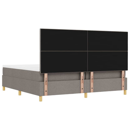 Boxspring bed met hoofdeinde Taupe 200 x 200 cm Stof