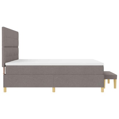 Boxspring bed met hoofdeinde Taupe 200 x 200 cm Stof