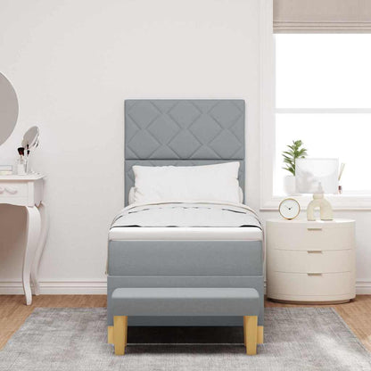 Boxspring bed met matras Lichtgrijs 80 x 200 cm Stof