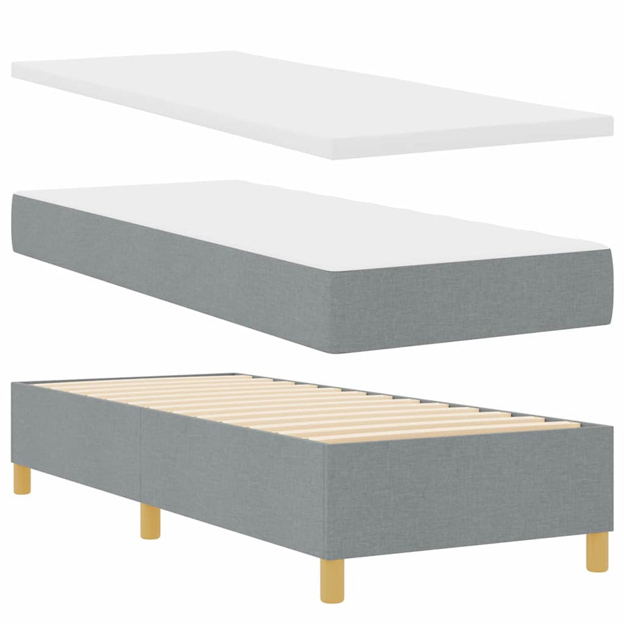 Boxspring bed met matras Lichtgrijs 80 x 200 cm Stof