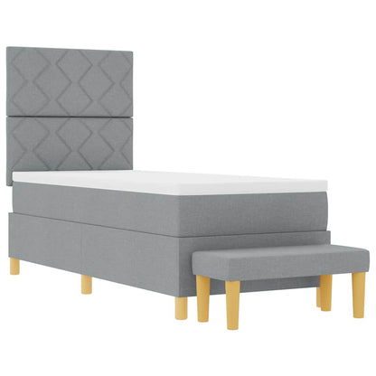 Boxspring bed met matras Lichtgrijs 80 x 200 cm Stof