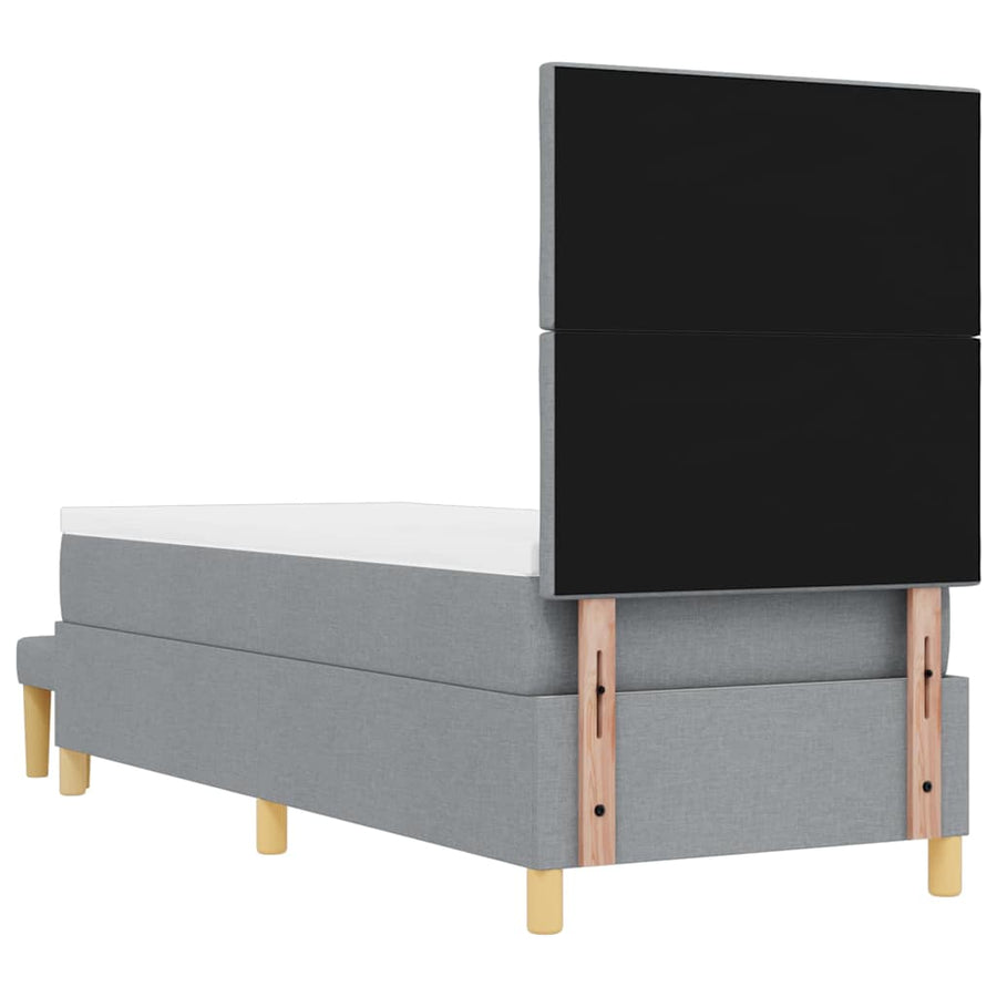 Boxspring bed met matras Lichtgrijs 80 x 200 cm Stof