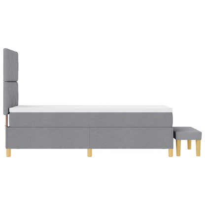 Boxspring bed met matras Lichtgrijs 80 x 200 cm Stof