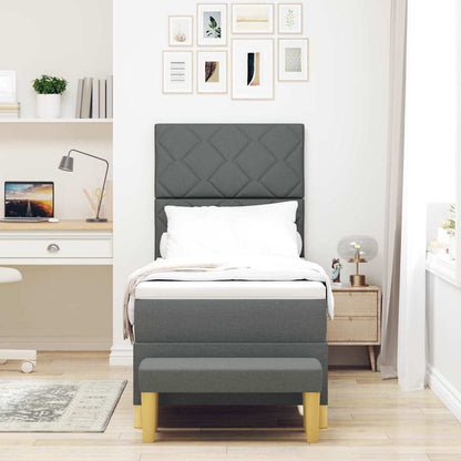 Boxspring bed met matras Donkergrijs 80 x 200 cm Stof