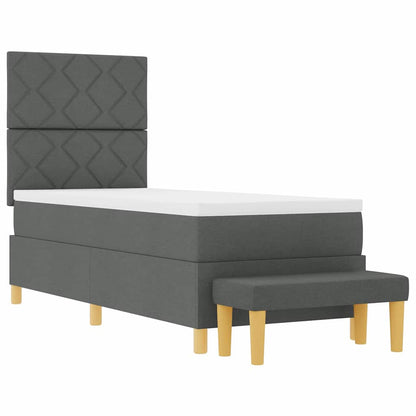 Boxspring bed met matras Donkergrijs 80 x 200 cm Stof