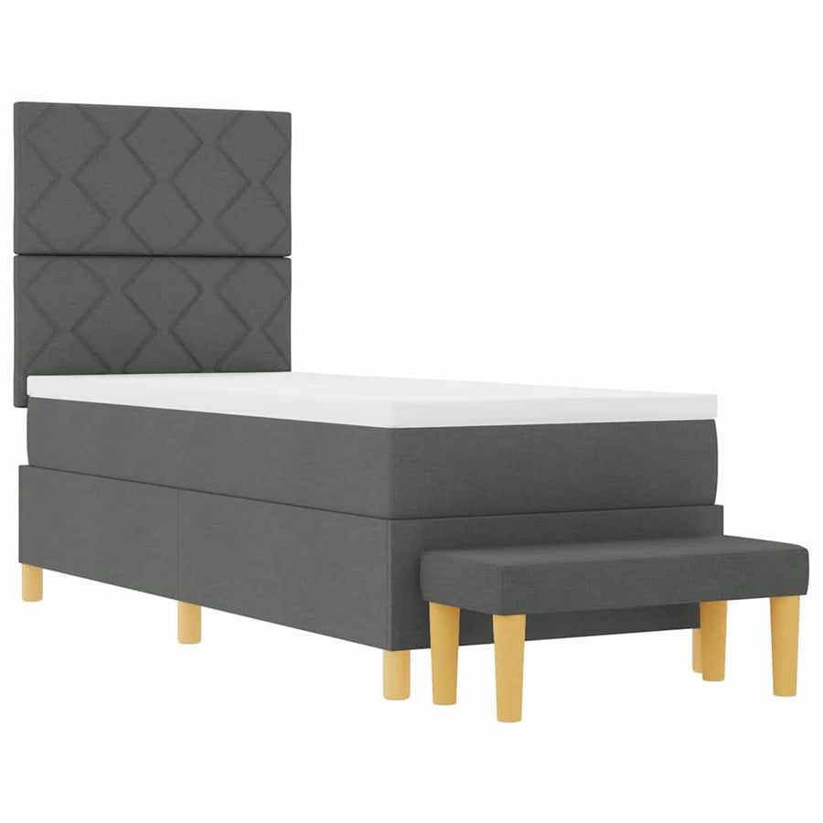 Boxspring bed met matras Donkergrijs 80 x 200 cm Stof