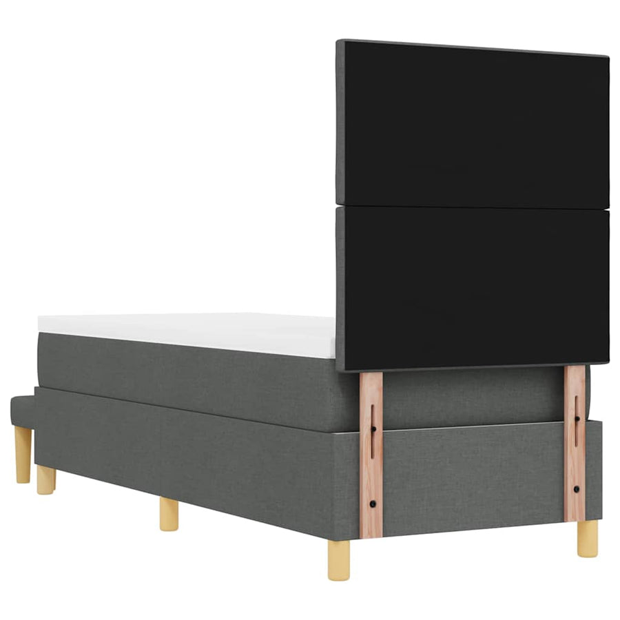 Boxspring bed met matras Donkergrijs 80 x 200 cm Stof