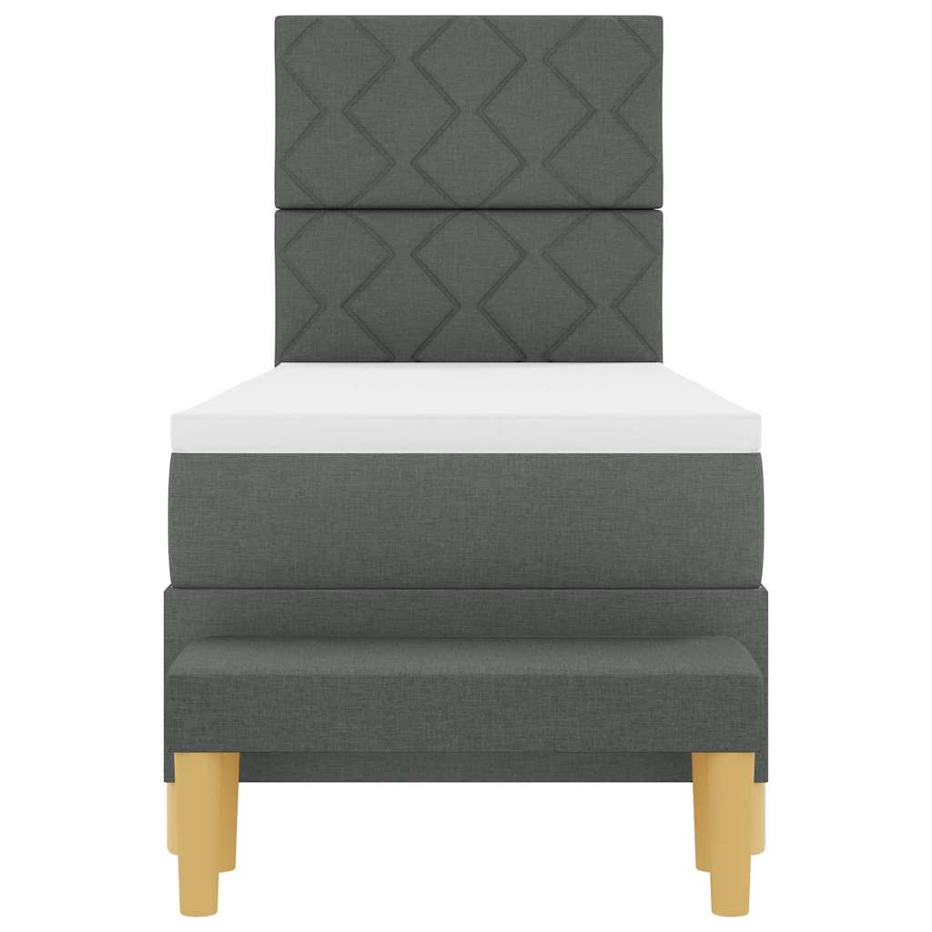 Boxspring bed met matras Donkergrijs 80 x 200 cm Stof