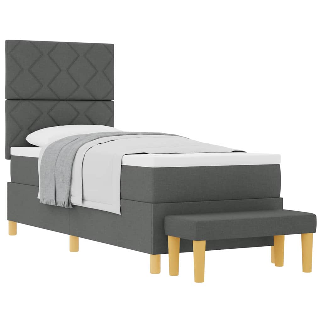 Boxspring bed met matras Donkergrijs 80 x 200 cm Stof