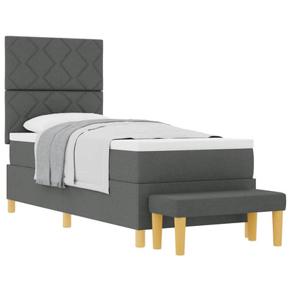 Boxspring bed met matras Donkergrijs 80 x 200 cm Stof