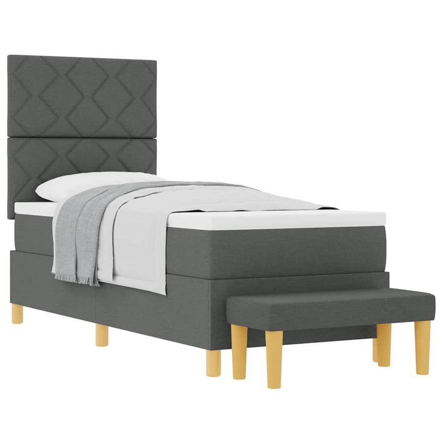 Boxspring bed met matras Donkergrijs 80 x 200 cm Stof