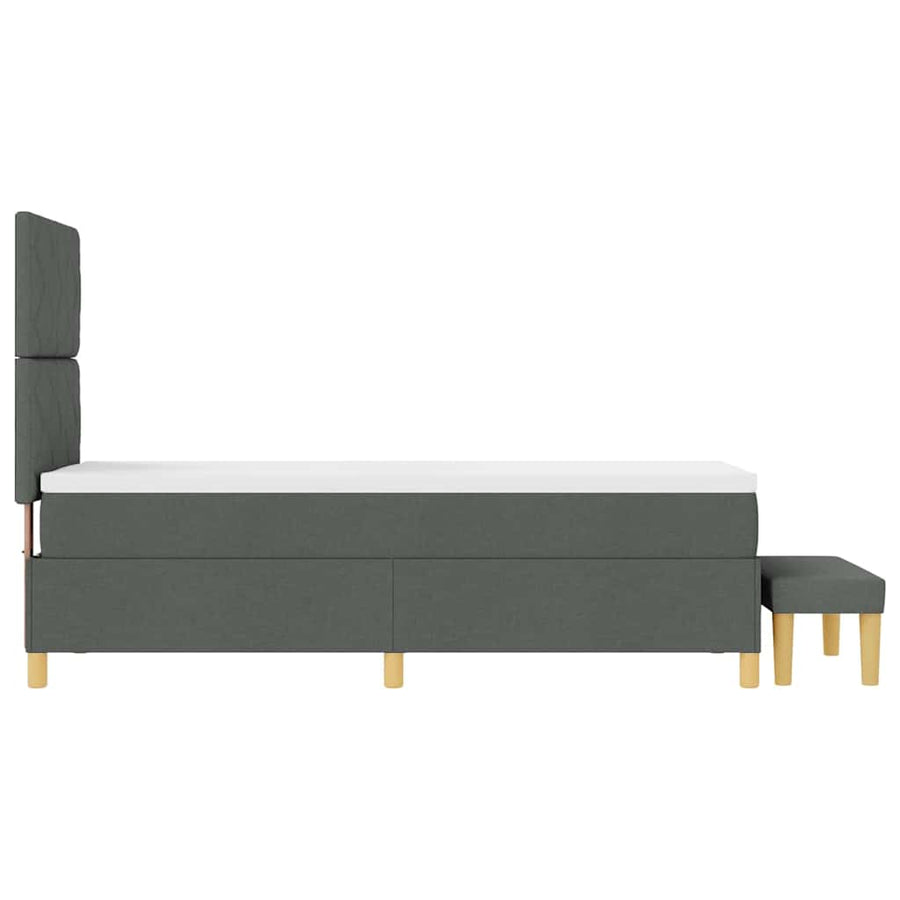 Boxspring bed met matras Donkergrijs 80 x 200 cm Stof
