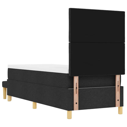 Boxspring bed met kussen met hoofdeinde Zwart 200 x 80 cm Stof