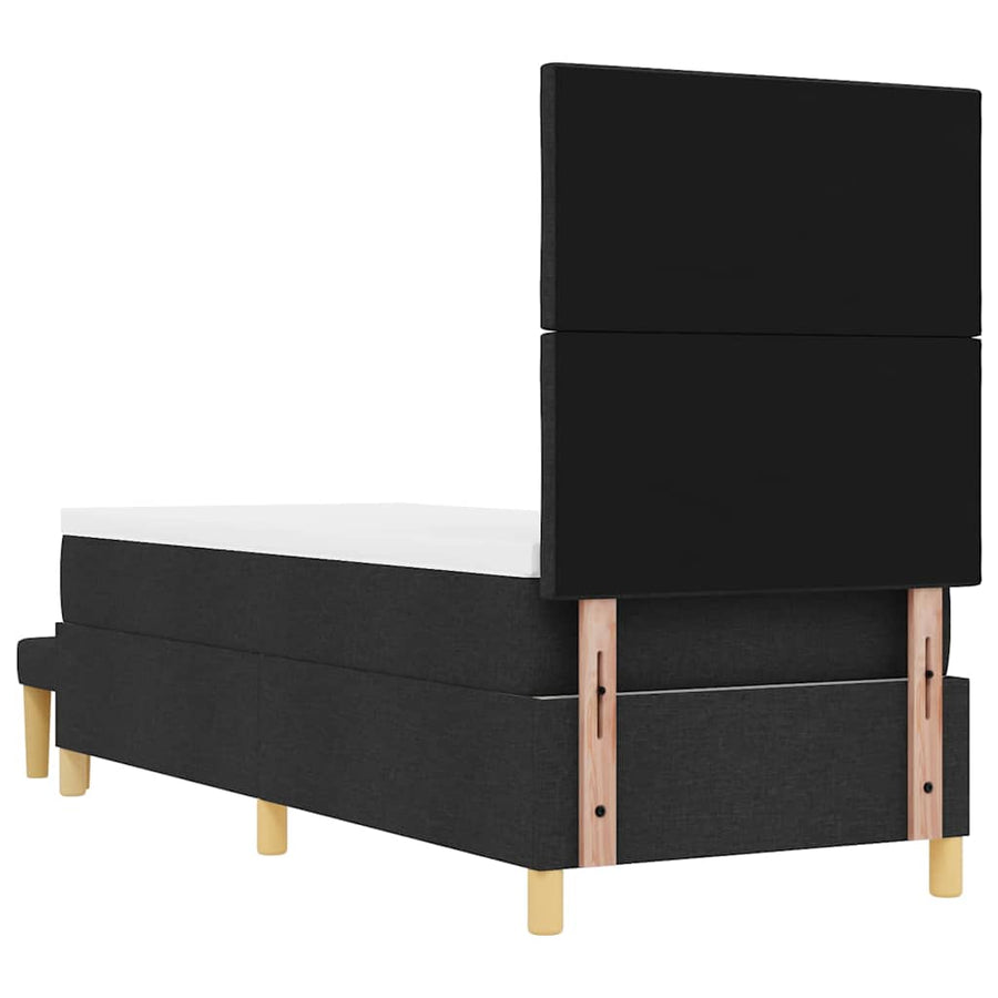 Boxspring bed met kussen met hoofdeinde Zwart 200 x 80 cm Stof