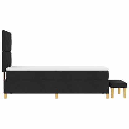 Boxspring bed met kussen met hoofdeinde Zwart 200 x 80 cm Stof