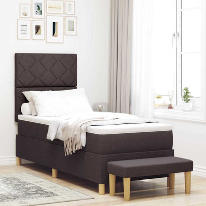 Boxspring bed met hoofdeinde Donkerbruin 200 x 80 cm Stof