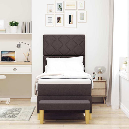 Boxspring bed met hoofdeinde Donkerbruin 200 x 80 cm Stof