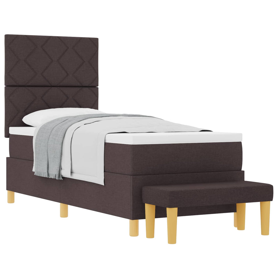 Boxspring bed met hoofdeinde Donkerbruin 200 x 80 cm Stof
