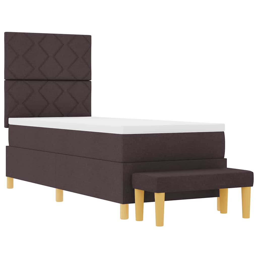 Boxspring bed met hoofdeinde Donkerbruin 200 x 80 cm Stof