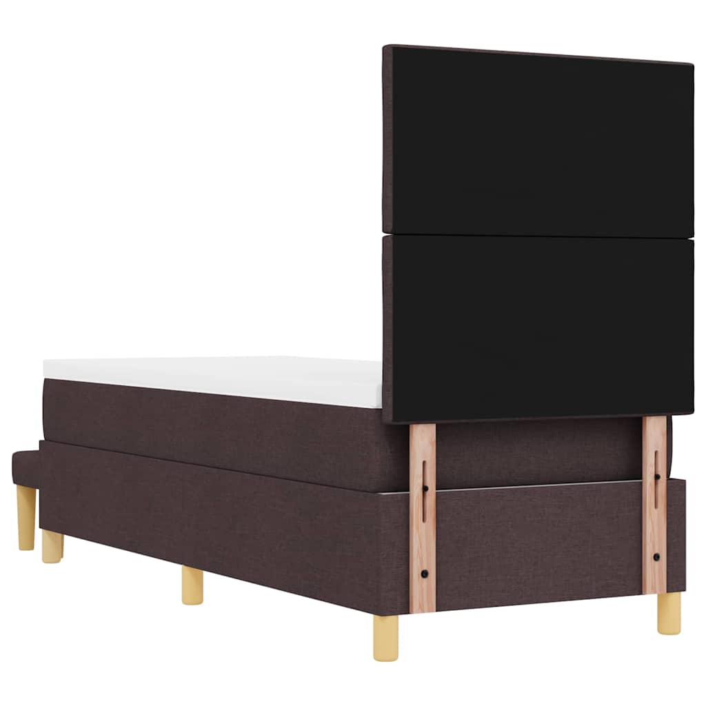 Boxspring bed met hoofdeinde Donkerbruin 200 x 80 cm Stof