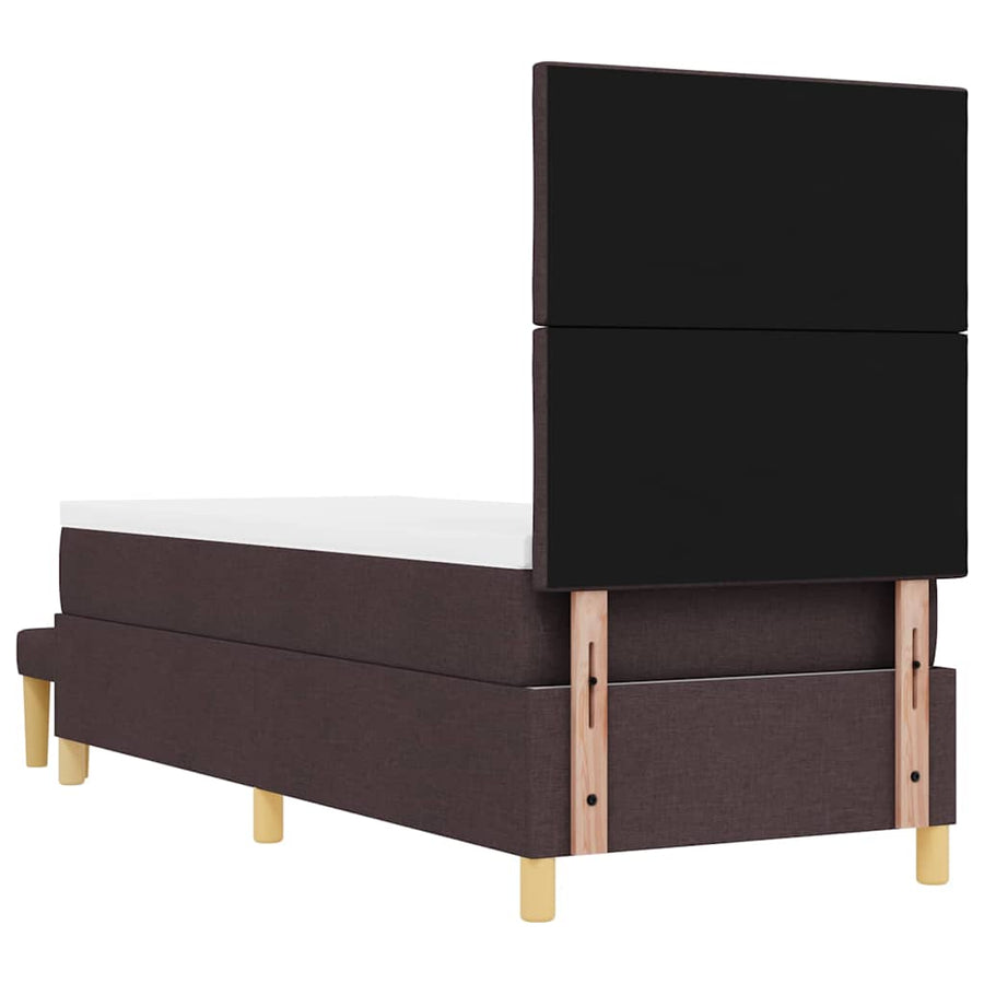 Boxspring bed met hoofdeinde Donkerbruin 200 x 80 cm Stof