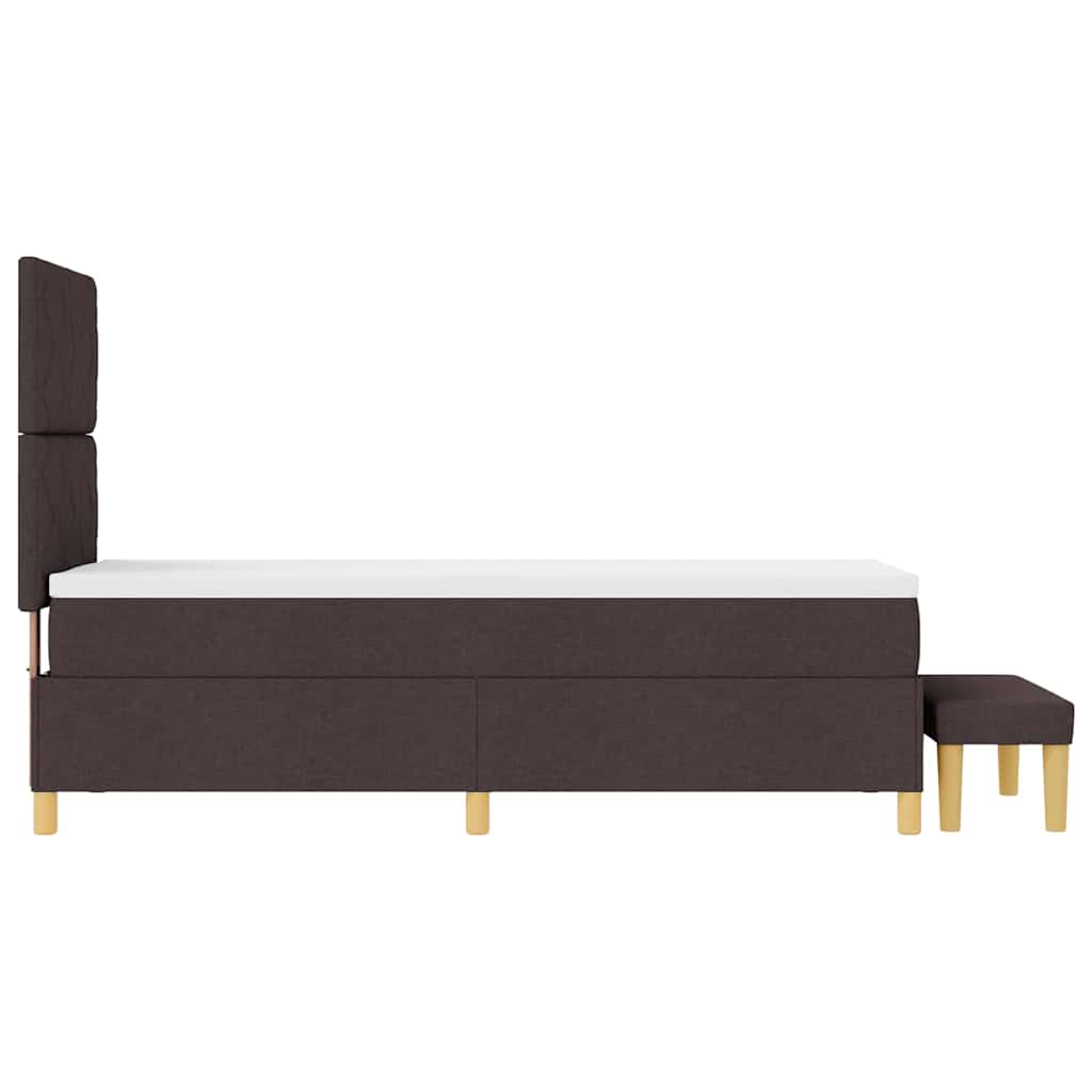 Boxspring bed met hoofdeinde Donkerbruin 200 x 80 cm Stof