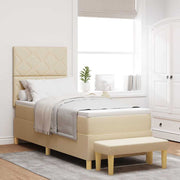 Boxspring bed 80x200 cm crème stof