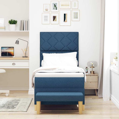 Boxspring bed met hoofdeinde Blauw 200 x 80 cm Stof