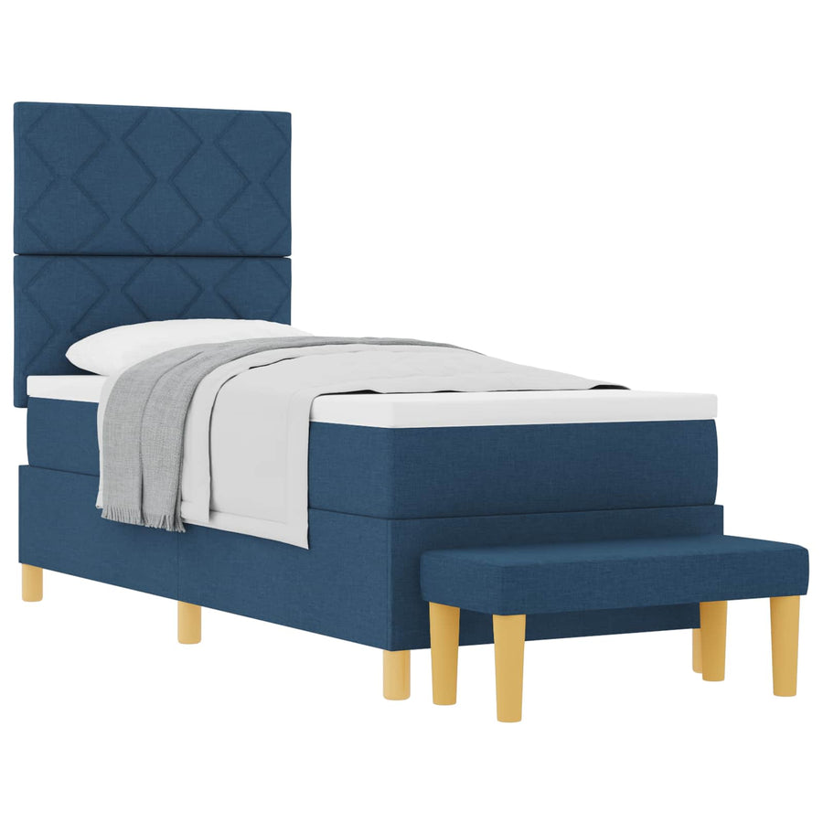 Boxspring bed met hoofdeinde Blauw 200 x 80 cm Stof