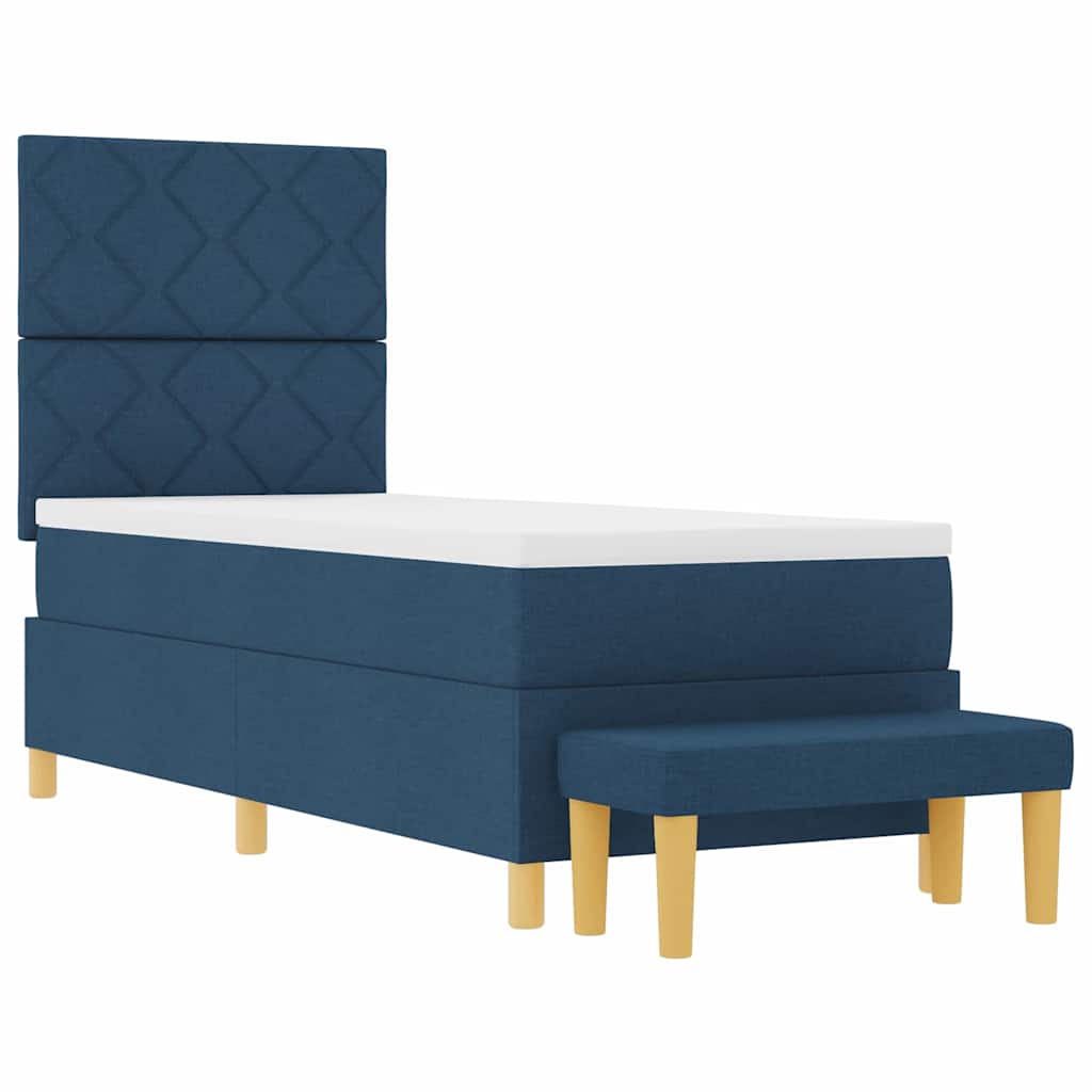 Boxspring bed met hoofdeinde Blauw 200 x 80 cm Stof