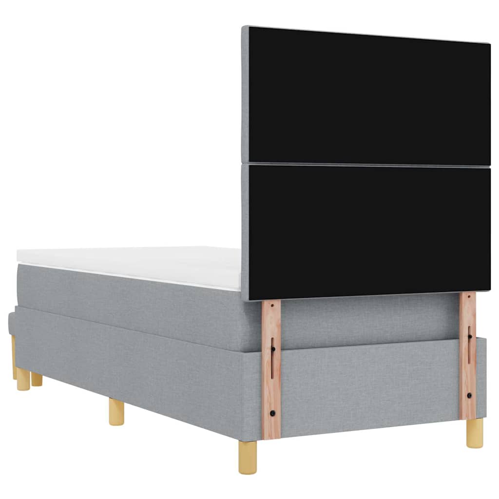 Boxspring bed met kussen Lichtgrijs 190 x 90 cm Stof