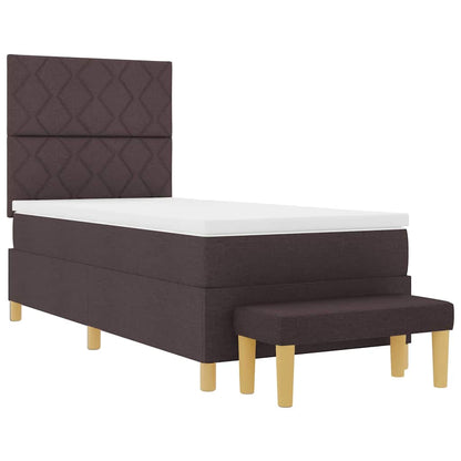 Boxspring bed met hoofdeinde Donkerbruin 190 x 90 cm Stof