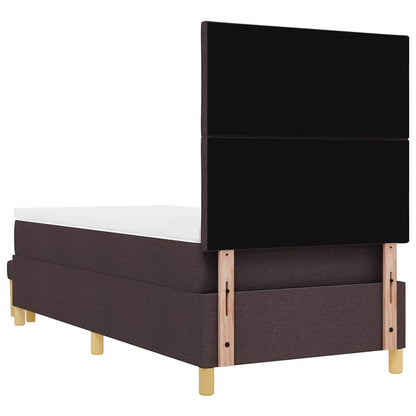 Boxspring bed met hoofdeinde Donkerbruin 190 x 90 cm Stof