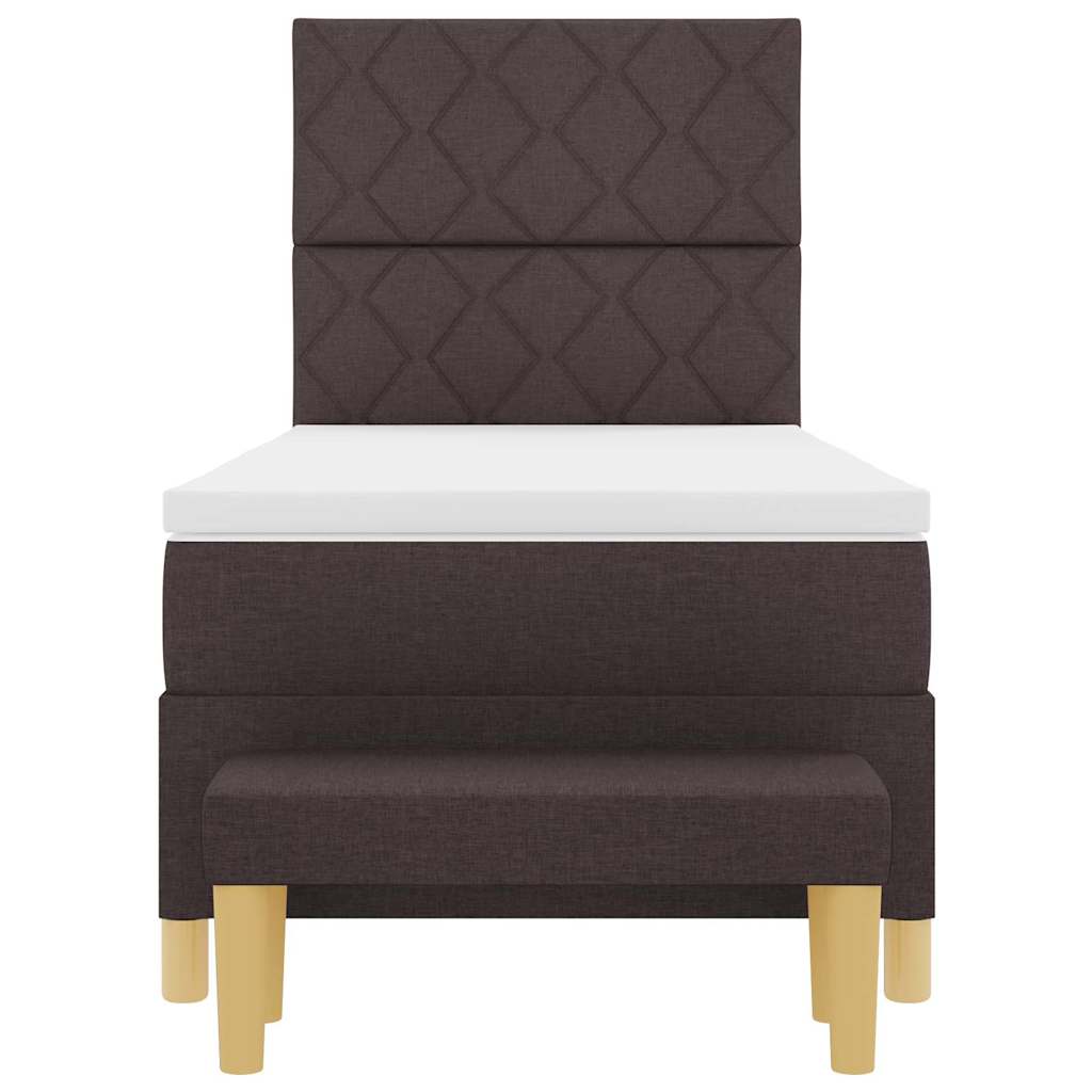 Boxspring bed met hoofdeinde Donkerbruin 190 x 90 cm Stof