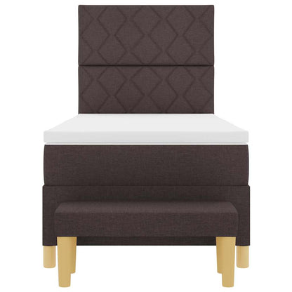Boxspring bed met hoofdeinde Donkerbruin 190 x 90 cm Stof