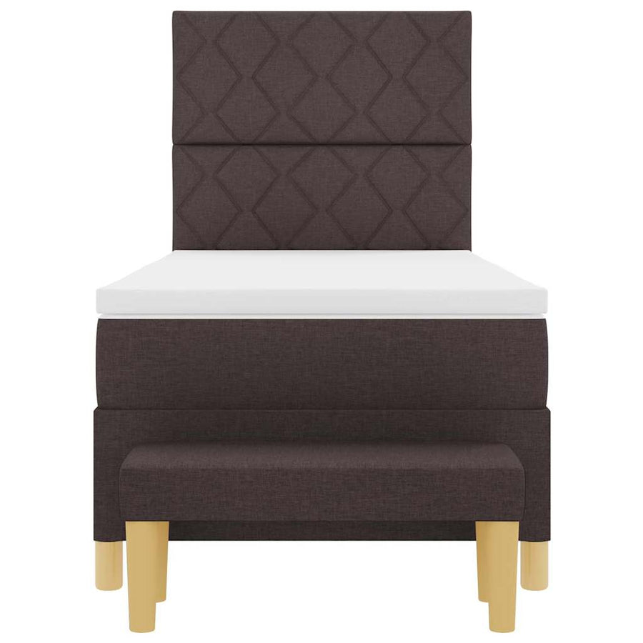 Boxspring bed met hoofdeinde Donkerbruin 190 x 90 cm Stof