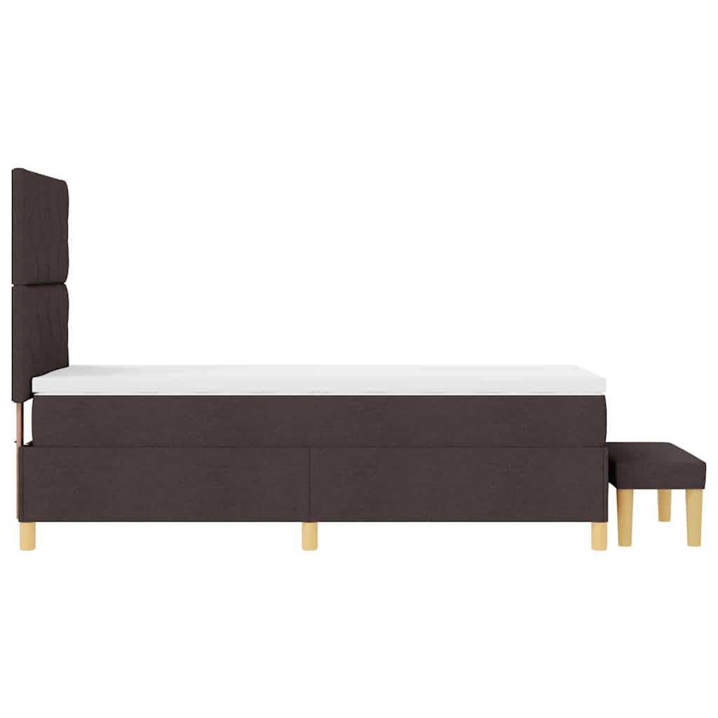 Boxspring bed met hoofdeinde Donkerbruin 190 x 90 cm Stof