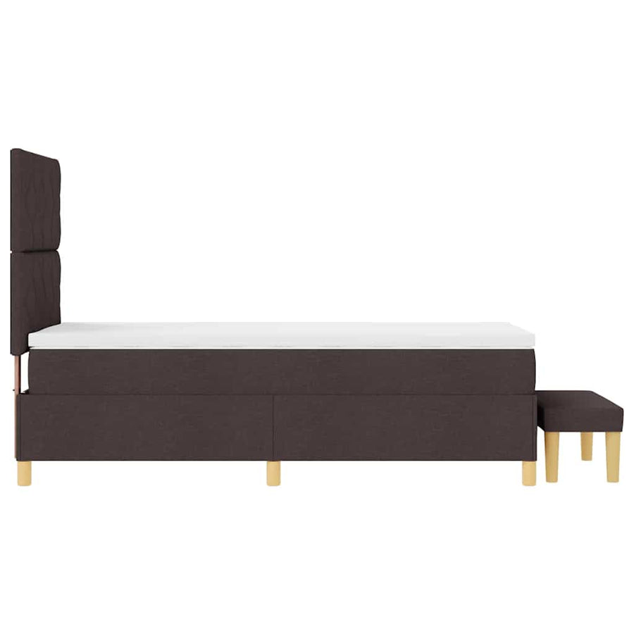 Boxspring bed met hoofdeinde Donkerbruin 190 x 90 cm Stof