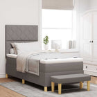 Boxspring bed 190x90 cm taupe met hoofdbord