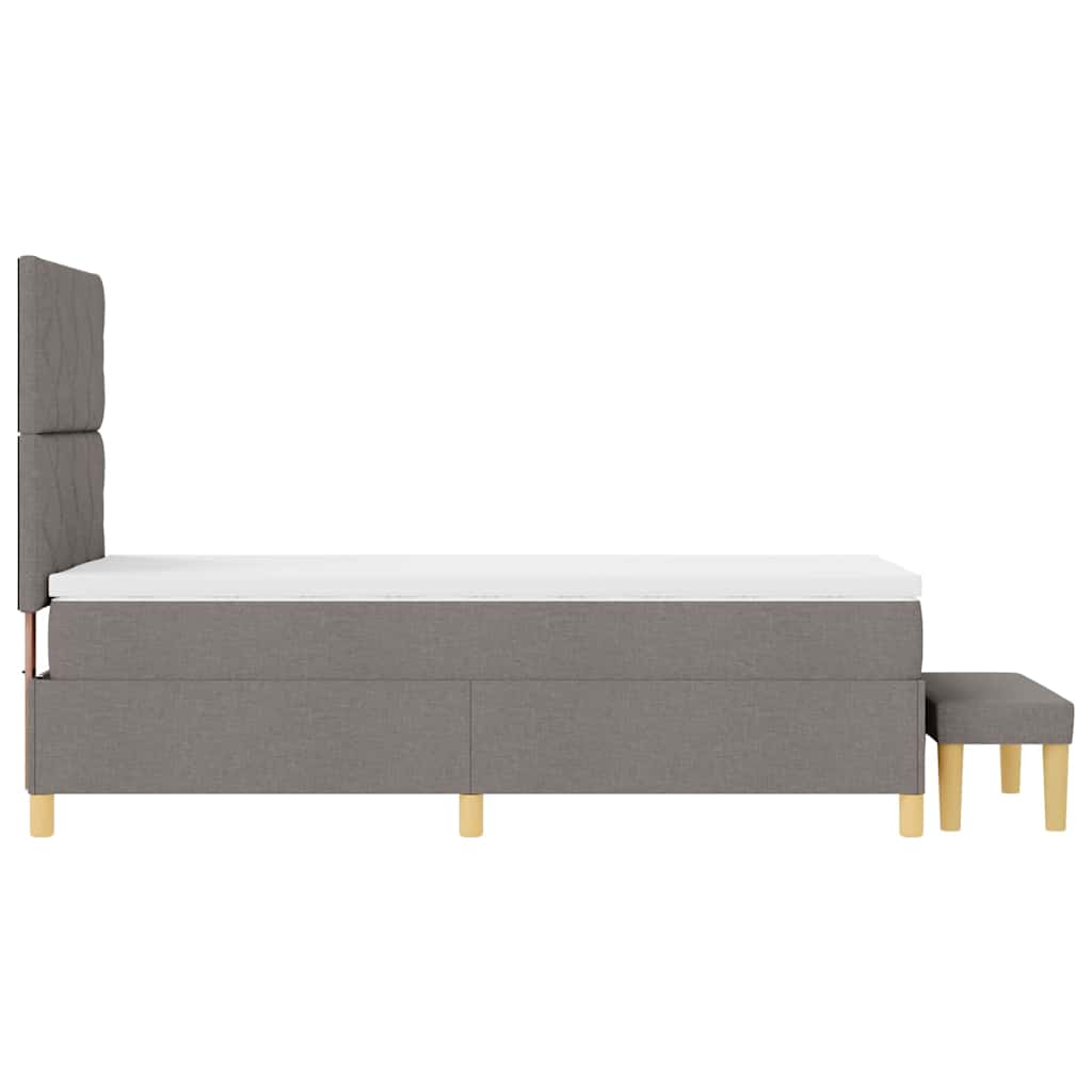 Boxspring bed met kussen met hoofdeinde Taupe 190 x 90 cm Stof
