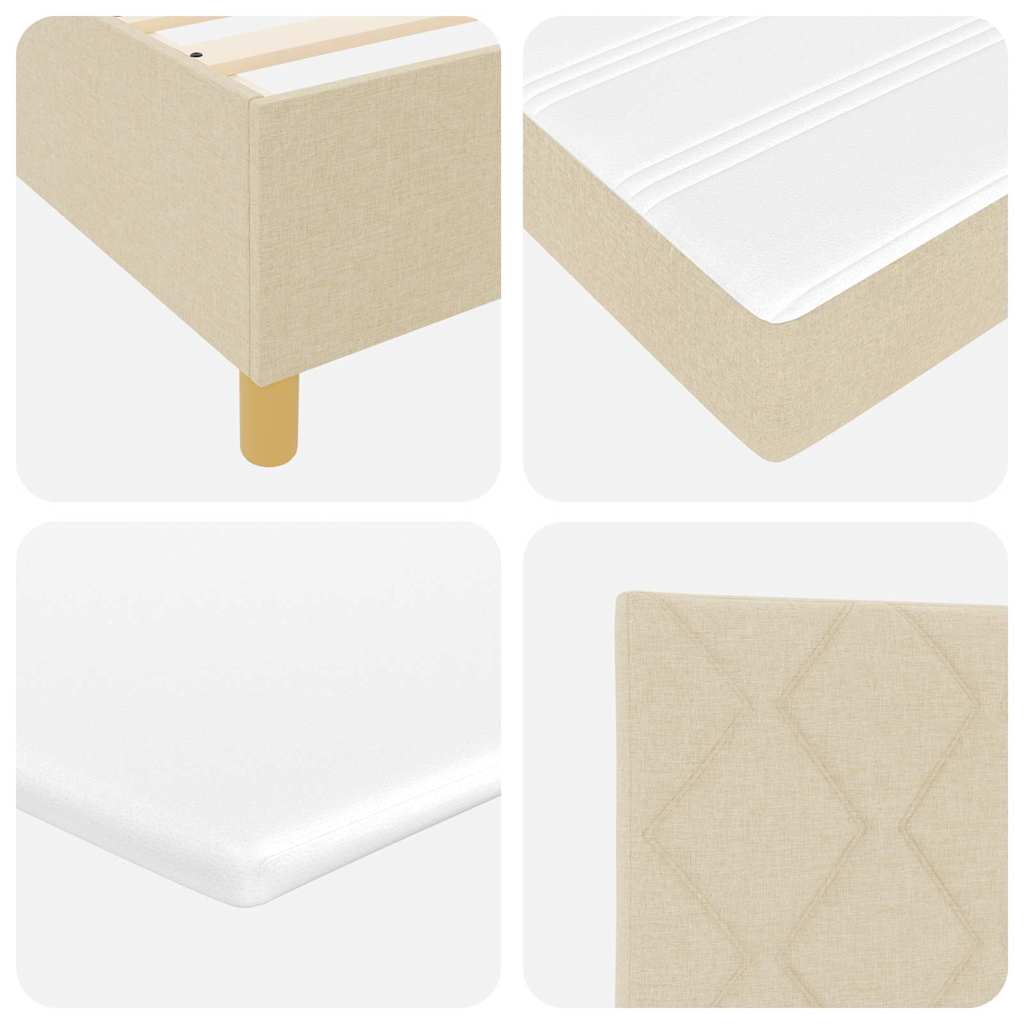 Boxspring bed met kussen met hoofdeinde Crème 190 x 90 cm Stof