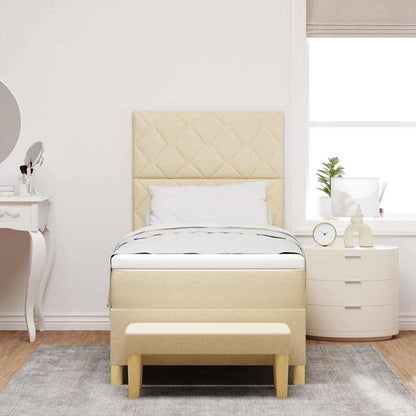 Boxspring bed met kussen met hoofdeinde Crème 190 x 90 cm Stof