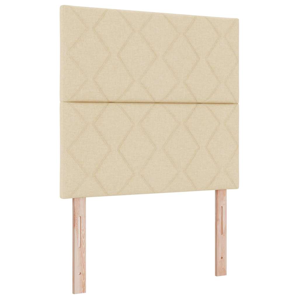 Boxspring bed met kussen met hoofdeinde Crème 190 x 90 cm Stof