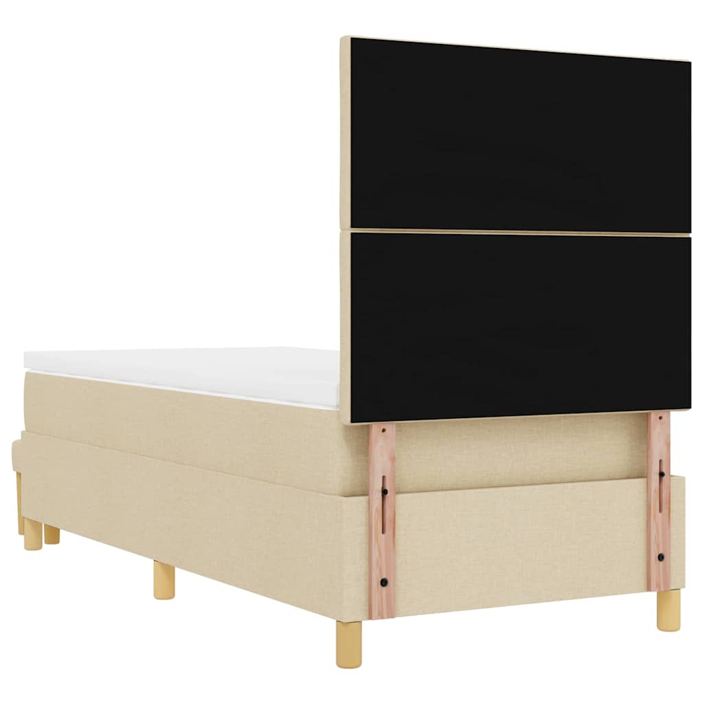 Boxspring bed met kussen met hoofdeinde Crème 190 x 90 cm Stof