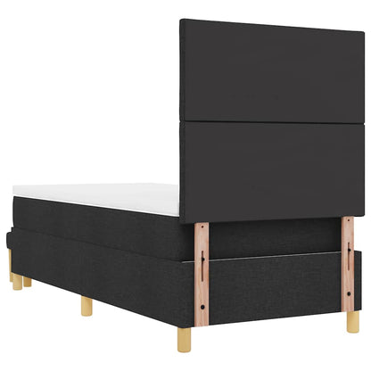 Boxspring bed met kussen met hoofdeinde Zwart 200 x 90 cm Stof