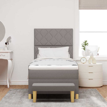 Boxspring bed met hoofdeinde Taupe 90 x 200 cm Stof