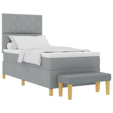 Boxspring bed met matras Lichtgrijs 100 x 200 cm Stof